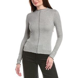 Project Social T Womens  Sparks Seamed Rib Funnel Neck Top, Grey